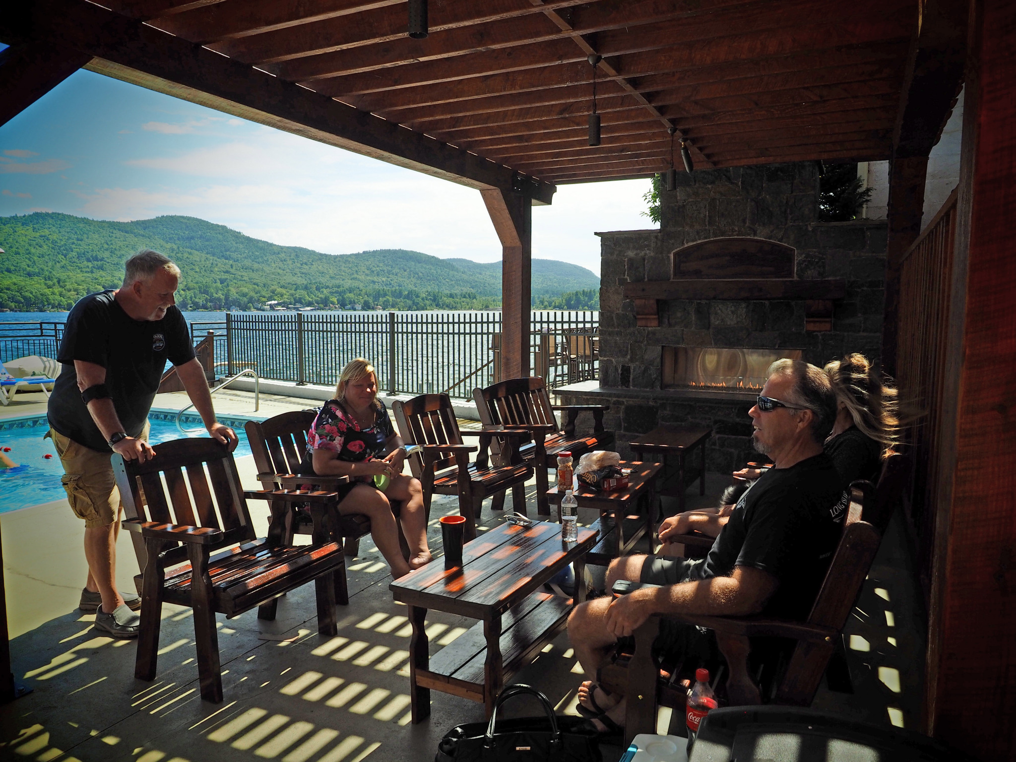 Sitting pool and lake side at The Lake Motel